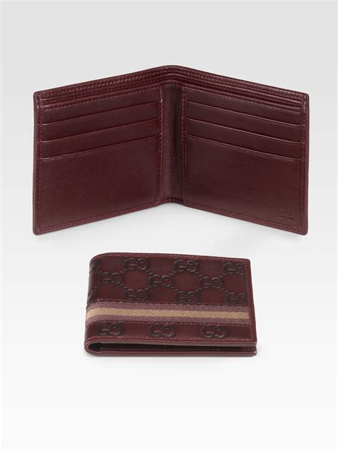 gucci leather bifold wallet red|gucci wallet bifold men authentic.